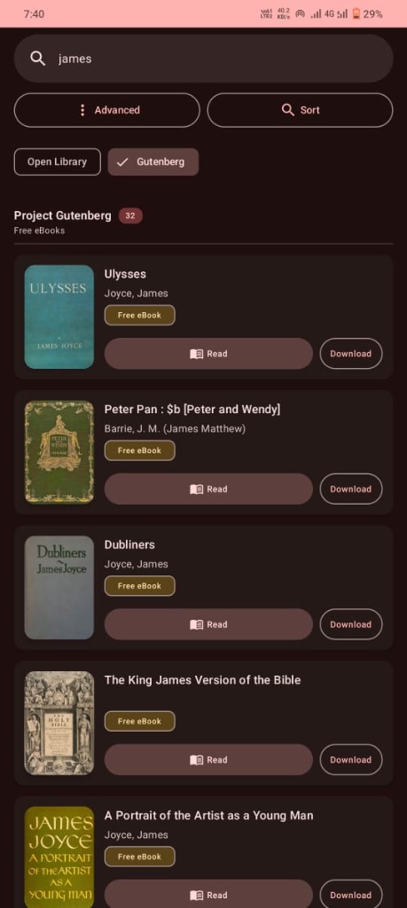 Libri Gutenberg Search